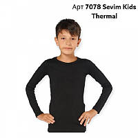 Термо футболка Лонгслив для детей Унисекс Турция Sevim Kids Thermal арт 7078 Черный