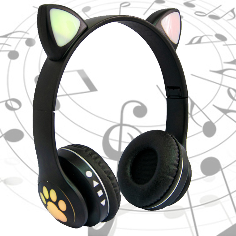 Навушники з вушками бездротові Cat Ear VZV-23M дитячі навушники котячі вушка з мікрофоном, фото 1