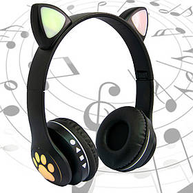 Навушники з вушками бездротові Cat Ear VZV-23M дитячі навушники котячі вушка з мікрофоном