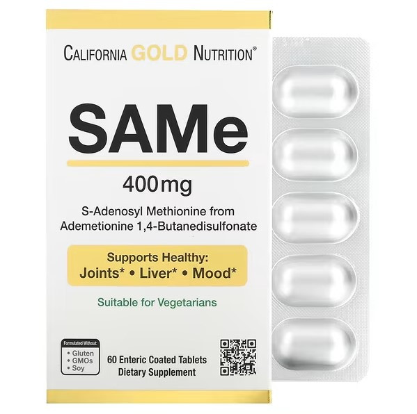 Бутандисульфонат SAMe California Gold Nutrition, 400 мг 60 таблеток