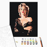Картина за номерами Чутлива Мерелін Картини в цифрах Монро Розмальовка для дорослих 40х50см BrushMe BS51531, фото 7