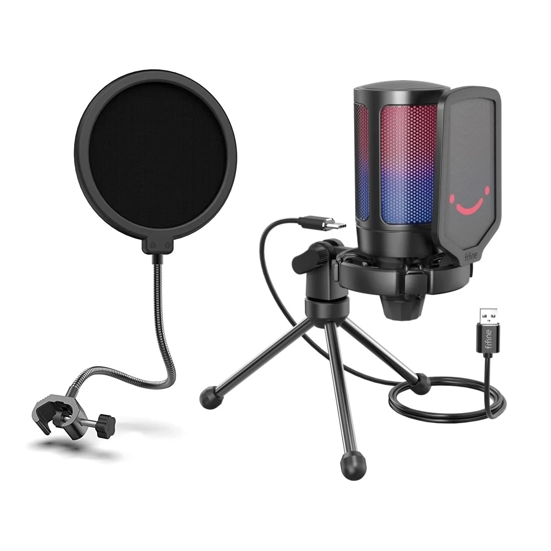 Fifine AmpliGame A6V + додатковий Поп фільтр — Чорний