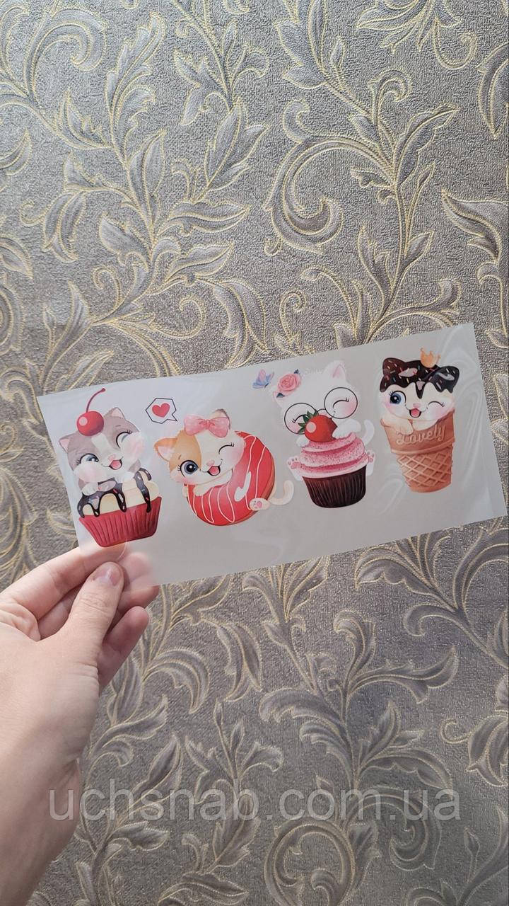 Дитяча термонаклейка на одяг Котики, фото 1