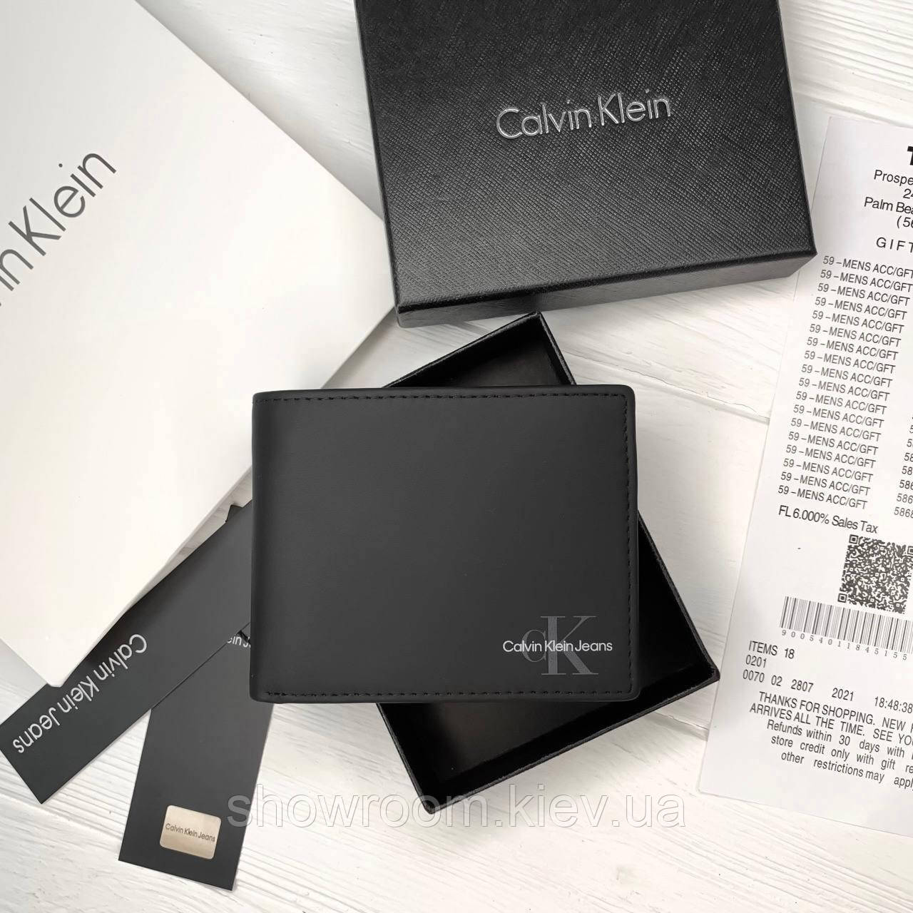 Шкіряне портмоне Calvin Klein для чоловіків у подарунковому боксі (8877-1), фото 1
