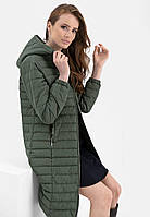 Демисезонная женская куртка (пальто) Volcano зеленая XL