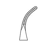 Костотримач вигнутий з кремальєрою. Довжина 14 см, р.ч. 15 х 3 мм, фото 2