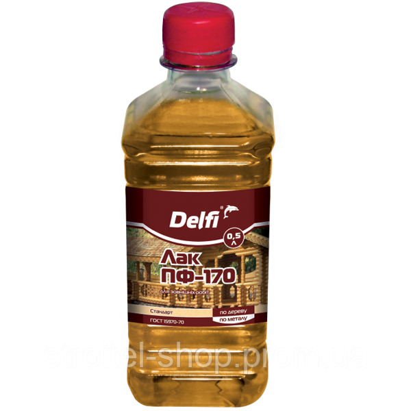 Лак для зовнішніх робіт ПФ-170 ТМ "Delfi" (безбарвний) 0,5 л