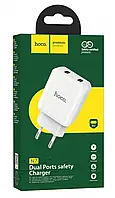 Мережевий зарядний пристрій Hoco N7 (2 USB, 2.1 A) White