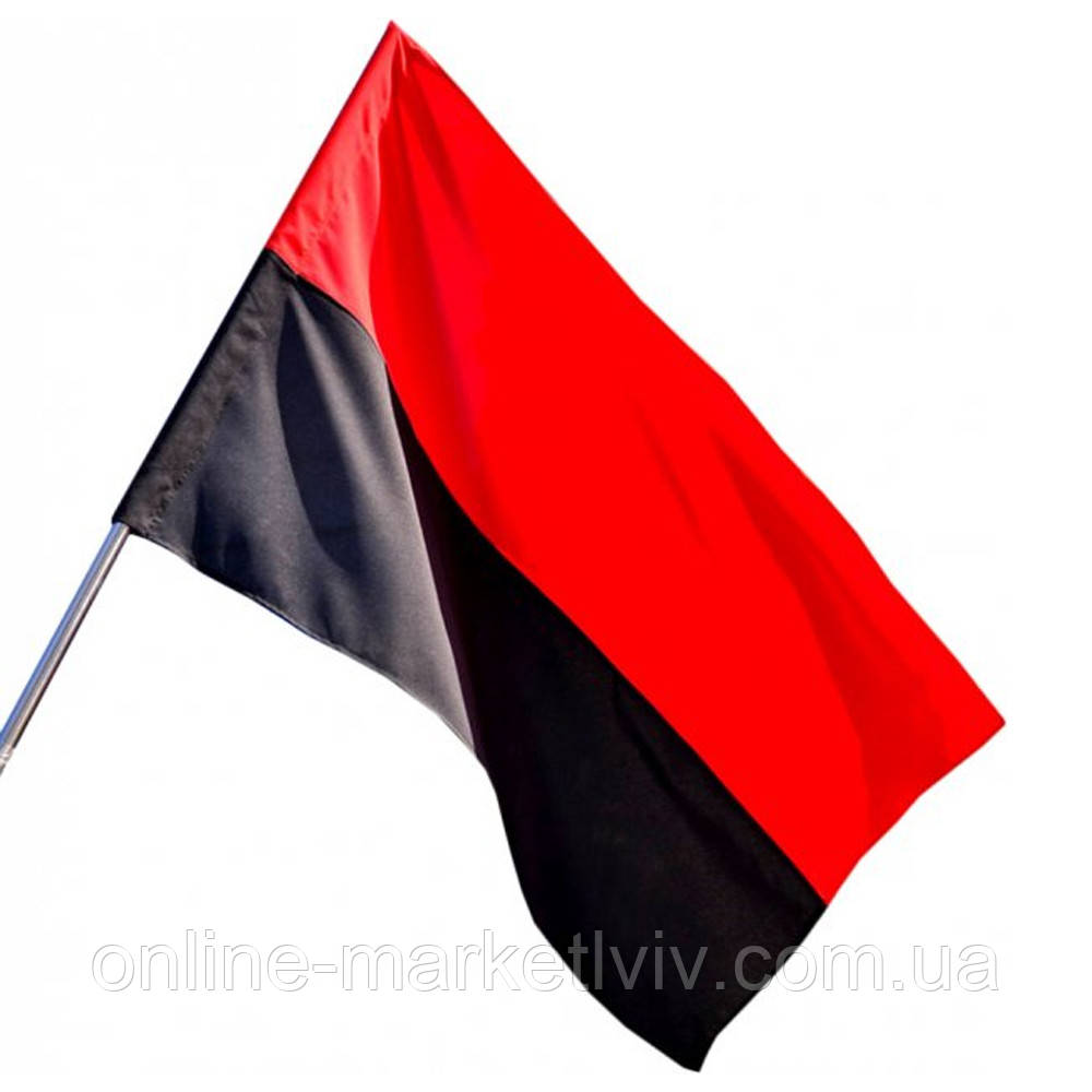 Прапор УПА 135х90 см, Червоно-чорний / Український прапор УПА з кишенею для флагштока / Чорно-червоний прапор України, фото 1