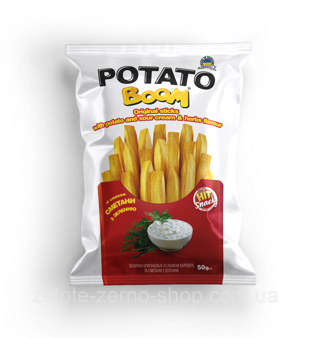 Палички кукурудзяні зі смаком картоплі та сметани з зеленню 50 г