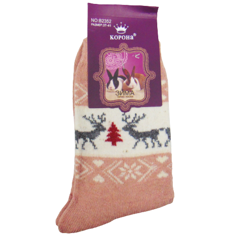 Жіночі шкарпетки термо ангора Корона 2352 37-41 пудра, фото 1