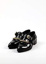 Туфлі з ланцюжком лакові Lottini 01-8039 36 Чорні шкіра