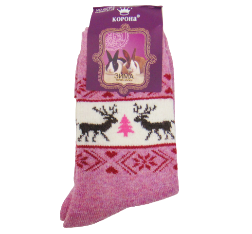 Жіночі шкарпетки термо ангора Корона 2352 37-41 рожеві, фото 1