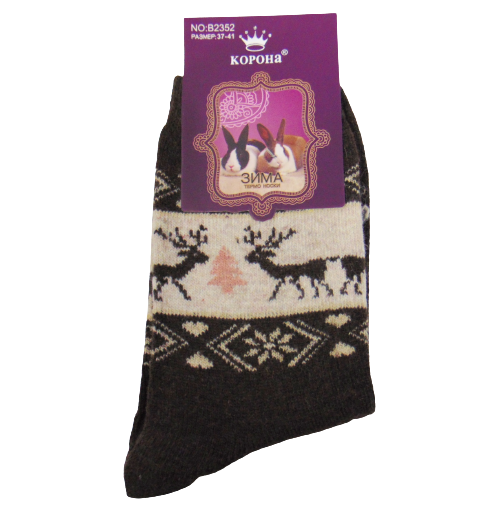 Жіночі шкарпетки термо ангора Корона 2352 37-41 коричневі, фото 1