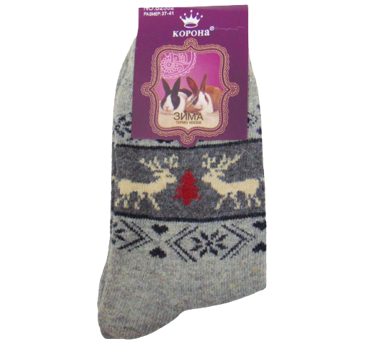 Жіночі шкарпетки термо ангора Корона 2352 37-41 сірі, фото 1