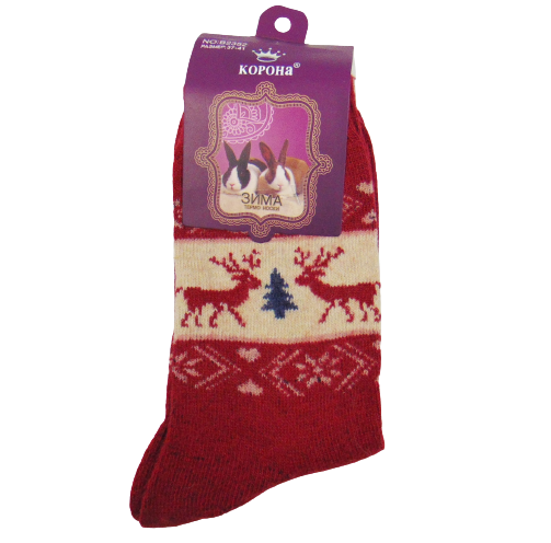 Жіночі шкарпетки термо ангора Корона 2352 37-41 червоні, фото 1