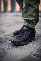 Mеrrell мужские зимние черные кроссовки на шнурках. Термо мужские кожаные кроссы