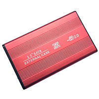 Зовнішня кишеня для HDD 2.5 дюймів, USB 2.0 - SATA, TRY TB-S254U2, до 3 TB, алюміній червоний