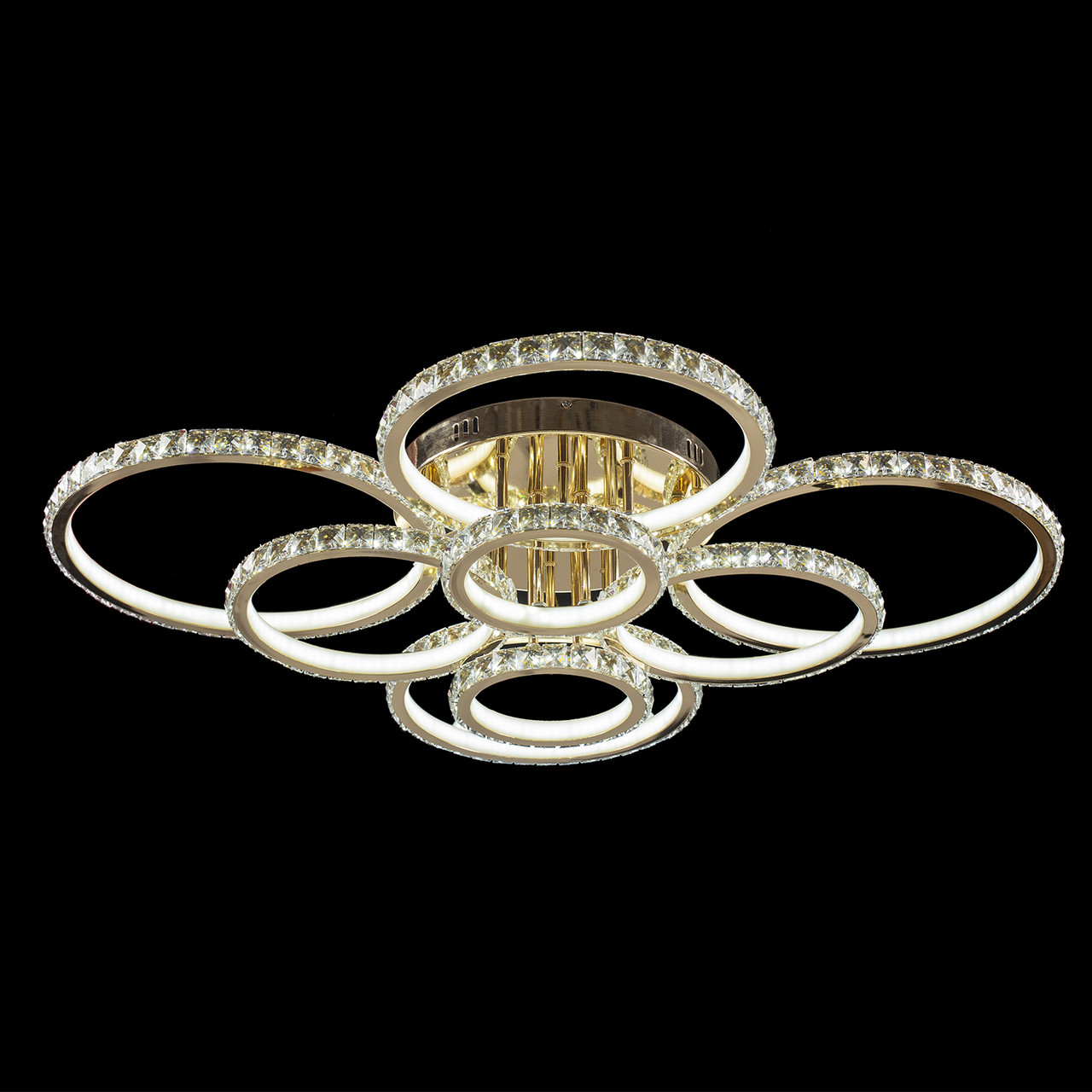 Люстра світлодіодна кришталь led на пульті SY-7940/8 GD DIMMER 940*780*170 492W