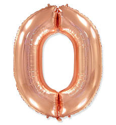 Кулька Цифра "0" (36 см), Іспанія, колір - рожеве золото