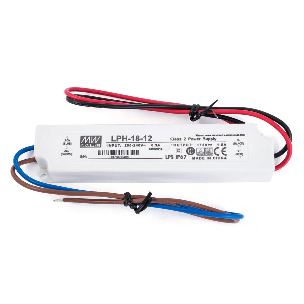 Блок живлення Mean Well, LPH-18-12, 12V, 18W, 1.5А, IP67