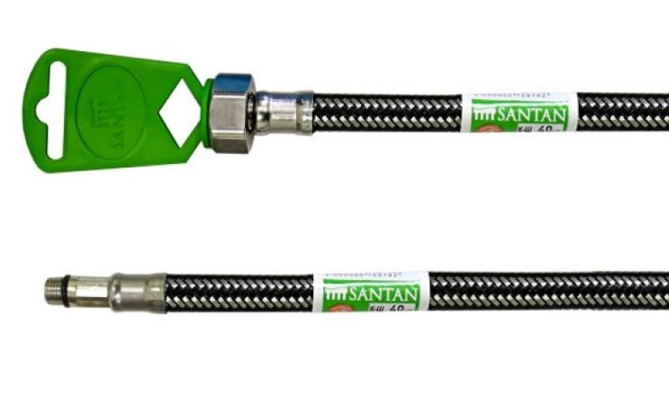 Шланг д/воді SANTAN FLEX-COMBI-ANTICOR М10х1/2" 80 см короткий штуцер Арт.37782