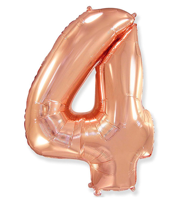 Кулька Цифра "4" (36 см), Іспанія, колір - рожеве золото