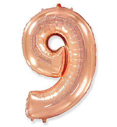 Кулька Цифра "9" (36 см), Іспанія, колір - рожеве золото