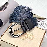 Жіночий шкіряний ремінь Leather Collection (7804) blue, фото 3