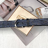 Жіночий шкіряний ремінь Leather Collection (7804) blue, фото 4