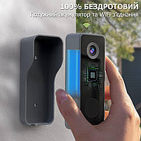 Дверний WiFi відеодзвінок 2K відеодомофон BJ7 - бездротовий відео дзвінок з камерою та датчиком руху, фото 3