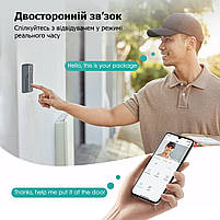 Дверний WiFi відеодзвінок 2K відеодомофон BJ7 - бездротовий відео дзвінок з камерою та датчиком руху, фото 4