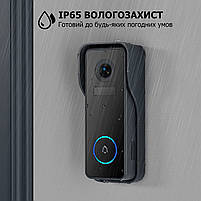 Дверний WiFi відеодзвінок 2K відеодомофон BJ7 - бездротовий відео дзвінок з камерою та датчиком руху, фото 7
