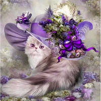 Діамантова вишивка. Картина на підрамнику "Красунечка", 30х30см, квадратні стрази