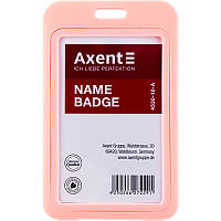 Бейдж Axent 4530-A вертикальний, PP, рожевий