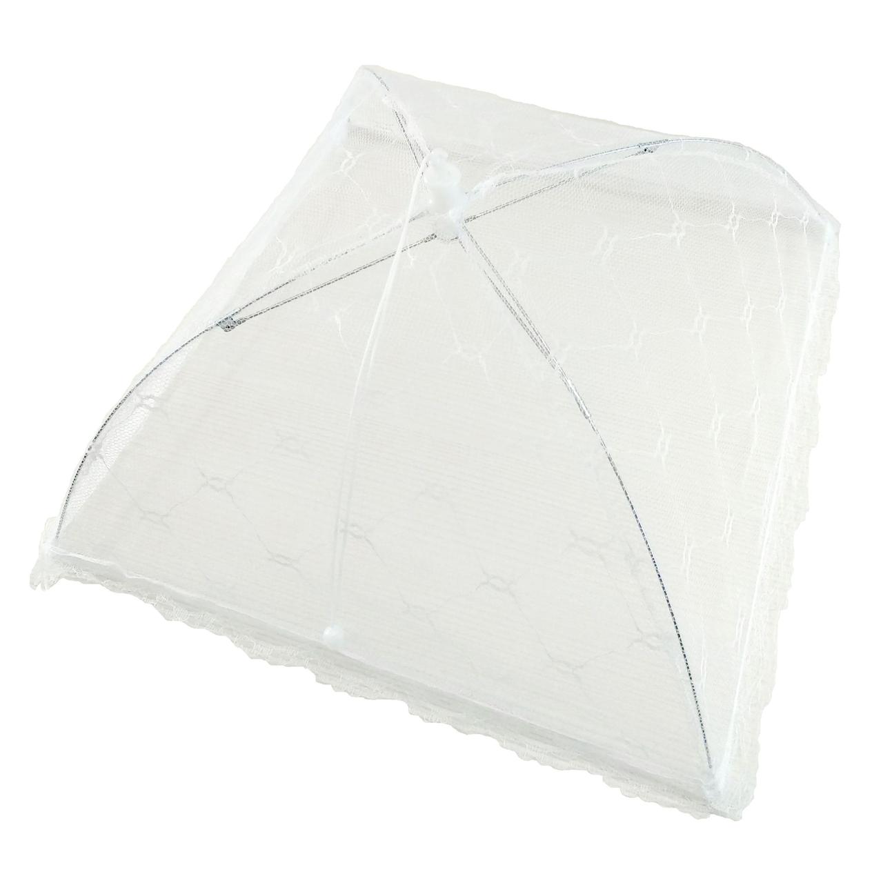 Сітка парасолька на стіл для захисту їжі від мух та ос 40х40 см білий