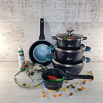 Набір посуду високої якості з гранітним антипригарним покриттям Higher Kitchen HK 305 Герман, фото 5