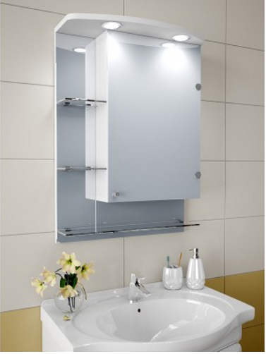 Шкаф зеркальный Garnitur.plus в ванную с LED подсветкой 8S (DP-V-200107) - фото 1 - id-p1690858060