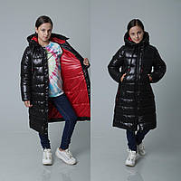 Длинное зимнее пальто пуховик на девочку теплое зимняя куртка удлиненная 10-13 лет