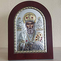 Икона Prince Silvero Святой Николай в серебре и золоте Размер 15x21