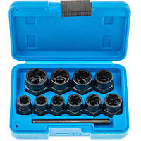 Набір спеціальних голівок для злизаних гайок (9-19 мм)11 шт. Vorfal V08081