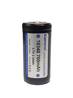 Акумулятор Keeppower 16340 (RCR123A)  700mAh (protected) - 1.4A