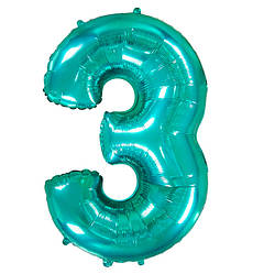 Кулька Цифра "3" (100 см), Іспанія, колір - тіффані