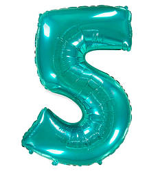 Кулька Цифра "5" (100 см), Іспанія, колір - тіффані