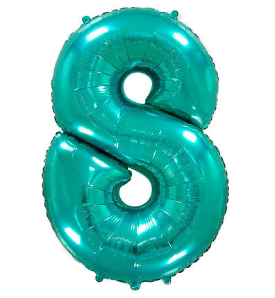 Кулька Цифра "8" (100 см), Іспанія, колір - тіффані, фото 1