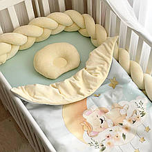 Комплект постільної дитячої білизни для ліжечка № 8 Sweet Dream Левеня топ