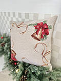 Наволочка гобеленова Новорічна , одностороння 45х45 см.,, фото 2
