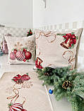 Наволочка гобеленова Новорічна , одностороння 45х45 см.,, фото 3