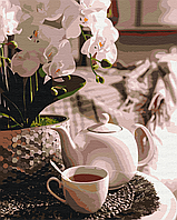 Картина за номерами Чаювання в орхідеях Східна тематика Картини на полотні Орхідеї Brushme BS51831