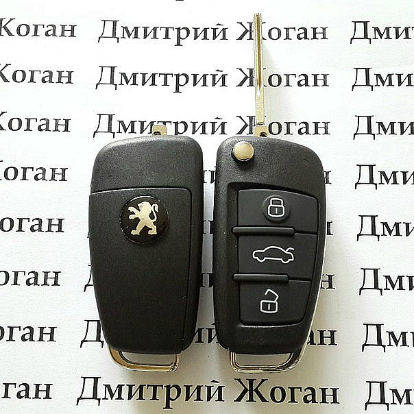 Выкидной Ключ для PEUGEOT 307, 308, 407, 508, 607 (Пежо) 3 Кнопки, ID46 ...